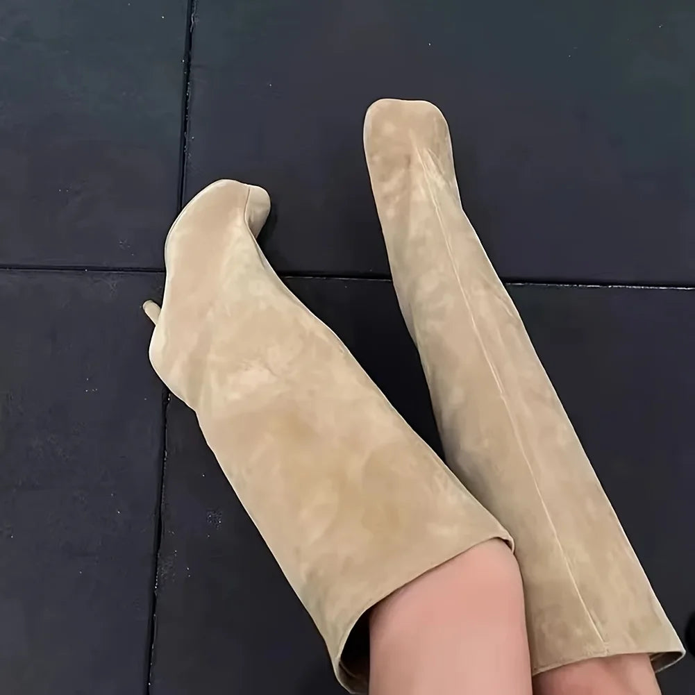 Suede Knee High Boots